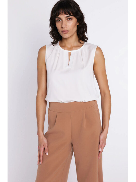 NIFE NIFE Kalhoty z materiálu SD139 Hnědá Modern Relaxed Fit