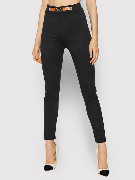 Elisabetta Franchi Džinsinės tamprės PJ-15S-16E2-V240 Juoda Skinny Fit •  Modivo.lt