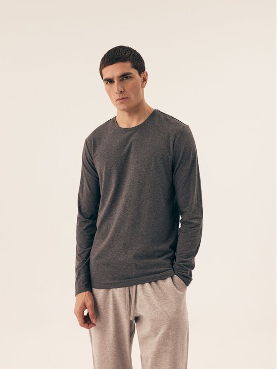 Esotiq Esotiq Longsleeve 42979 Szary Regular Fit