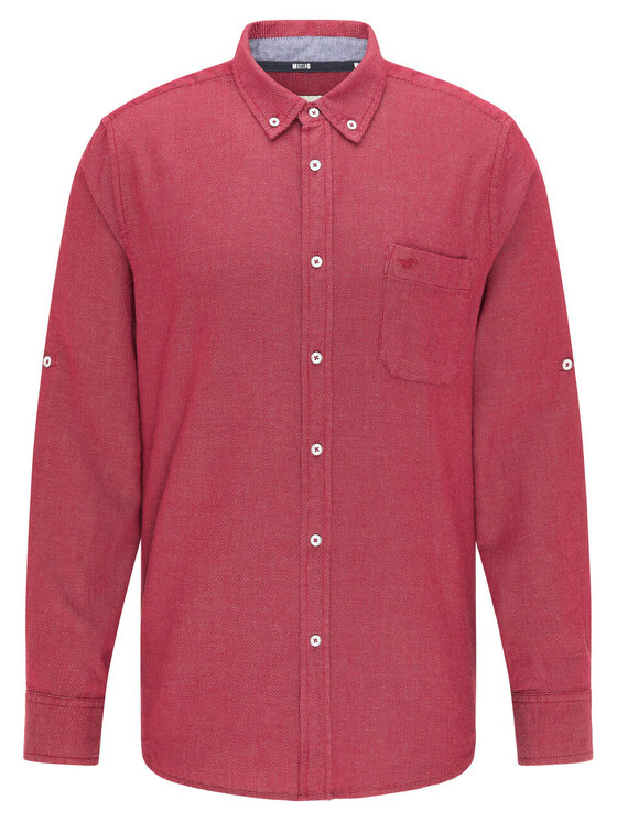 Mustang Mustang Camicia CLEMENS SOFT STRCT Rosso Regular Fit