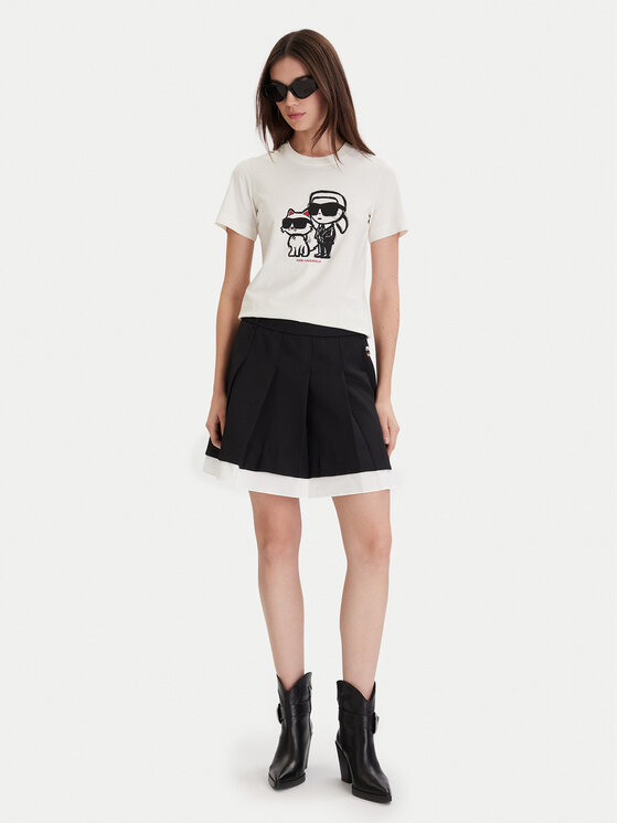 KARL LAGERFELD KARL LAGERFELD Tricou A1W17129 Écru Regular Fit