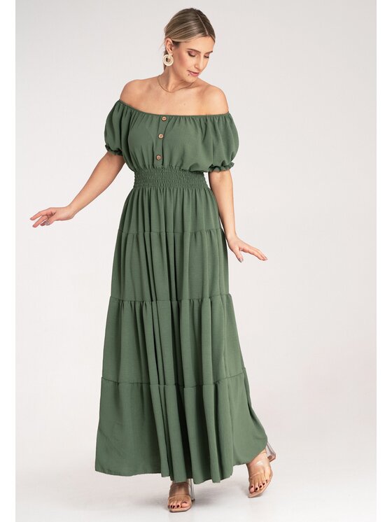 FIGL FIGL Vestito estivo M1170 Verde Flared Fit