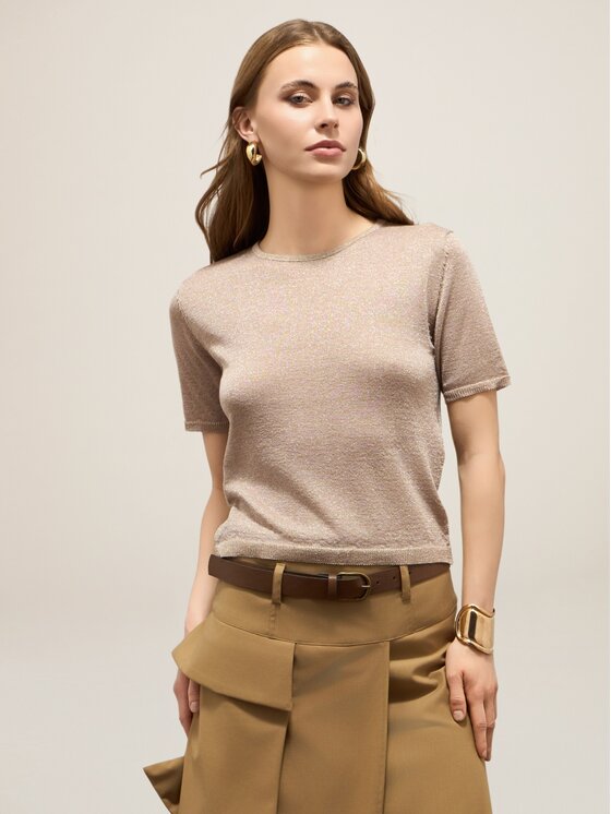 Oltre Oltre Cardigan M444J005191N012 Oro Regular Fit