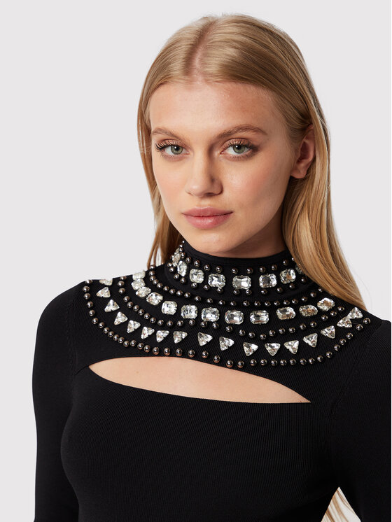 PINKO Pinko Коктейлна рокля Caffelatte 1G184Z A02G Черен Regular Fit