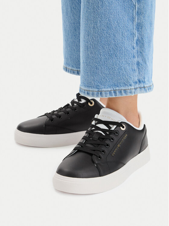 Tommy Hilfiger Tommy Hilfiger Sneakers Th Feminine Cupsole Leather FW0FW09105 Schwarz