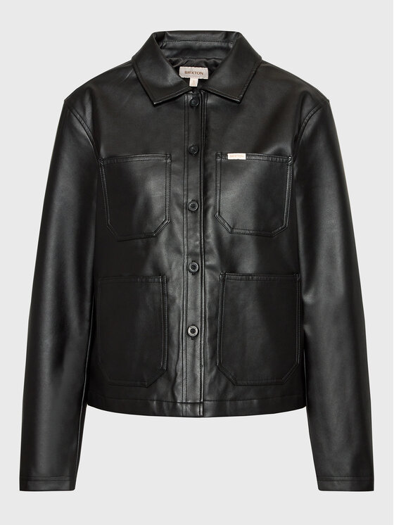 Brixton Brixton Jacke aus Kunstleder Survey Boxy Chore 03354 Schwarz Regular Fit