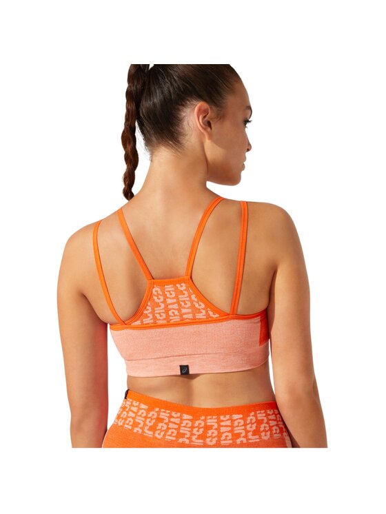 Asics Asics Biustonosz sportowy Asics Cropped Logo Seamless Bra Pomarańczowy