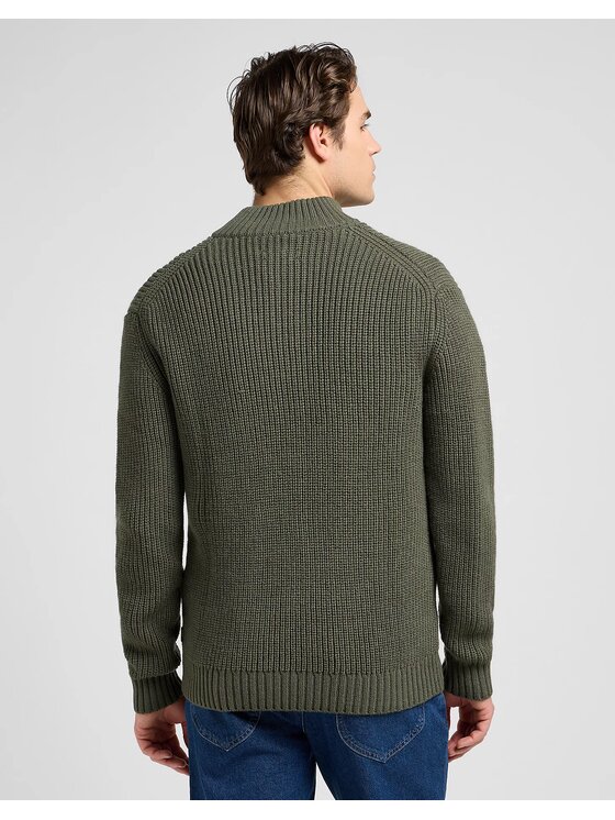 Lee Lee Maglione CLEAN HALF ZIP KNIT Verde Regular Fit