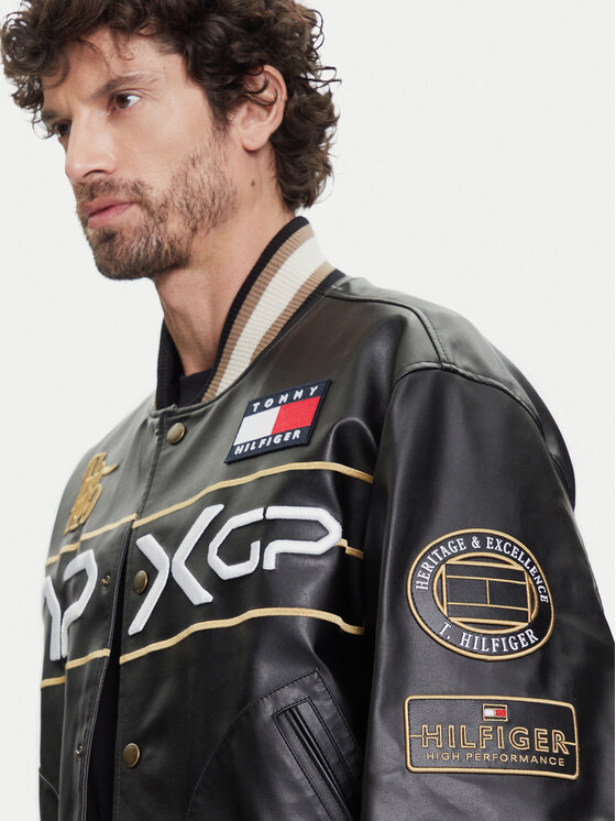 Tommy Hilfiger Tommy Hilfiger Μπουφάν από απομίμηση δέρματος F1 Movie Racing Varsity MW0MW41365 Μαύρο Regular Fit