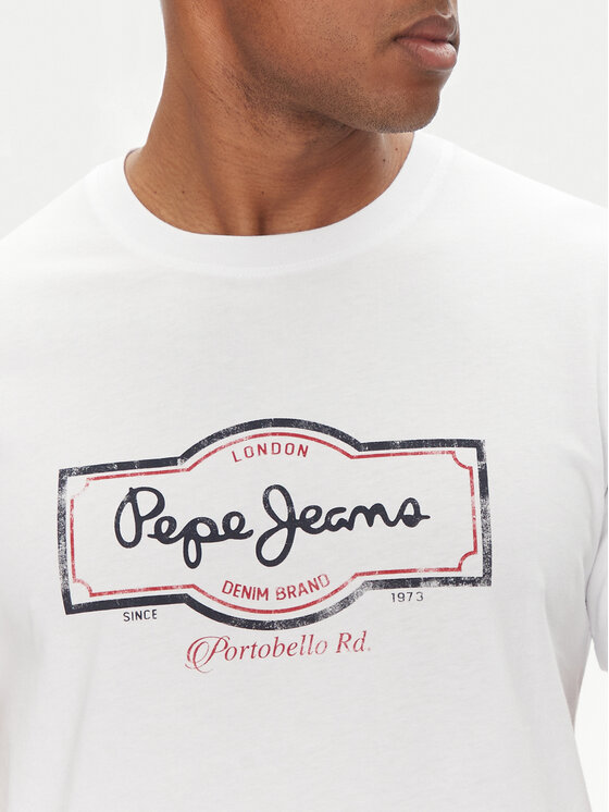 Pepe Jeans Pepe Jeans Тишърт Daxton PM509786 Бял Regular Fit