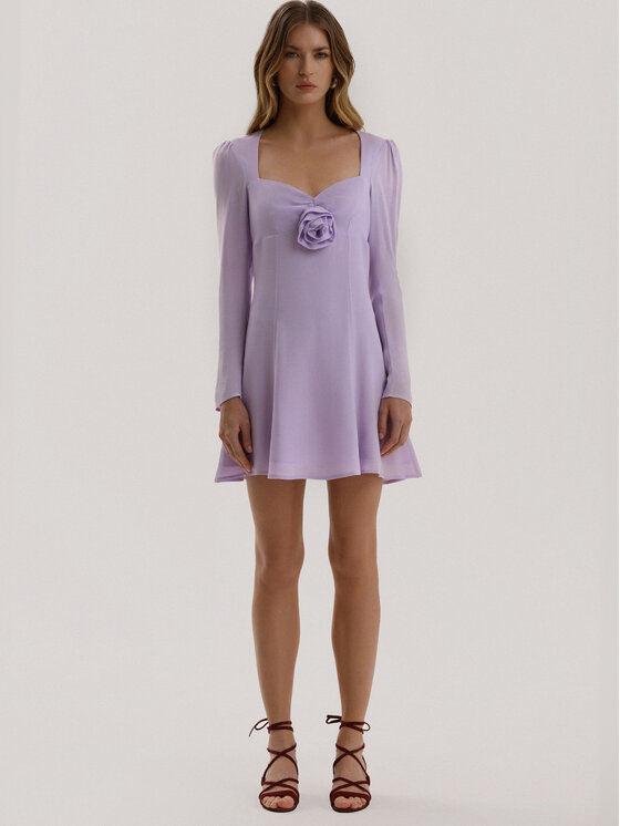 MARI PRETI MARI PRETI Sukienka koktajlowa Baby Doll Fioletowy Regular Fit