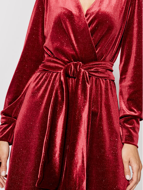 MAX&Co. MAX&Co. Koktejlové šaty Perla 86219521 Bordová Regular Fit