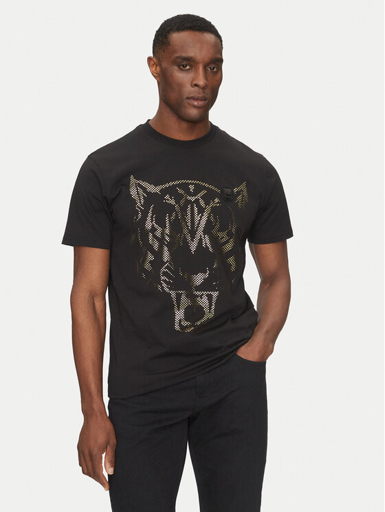 Plein Sport Plein Sport Marškinėliai SAEC MTK8009 STE001N Juoda Regular Fit