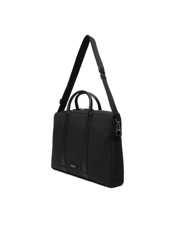 Calvin Klein Calvin Klein Geantă pentru laptop Embossed Woven Commuter LV04D3207G Negru