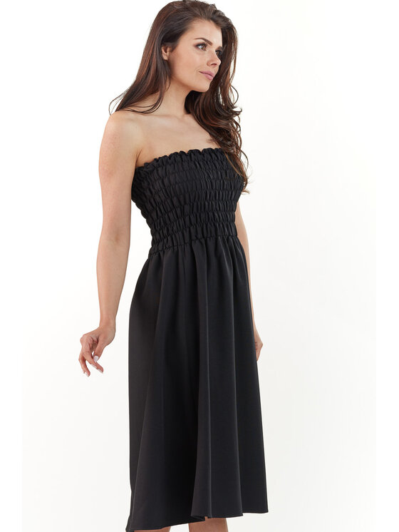 Awama Awama Vestito estivo L070 Nero Basic Fit