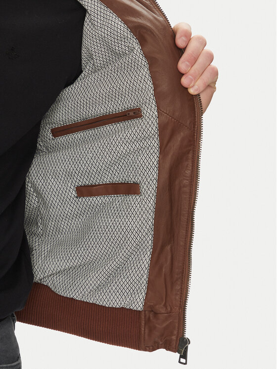 Serge Pariente Serge Pariente Giacca di pelle Tornade Marrone Regular Fit