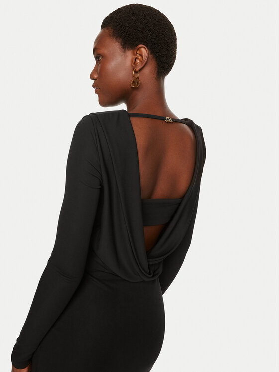 TWINSET TWINSET Rochie de seară 242TF2150 Negru Slim Fit