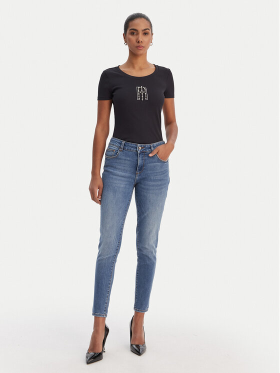 Fracomina Fracomina T-Shirt FP26ST3001J42701 Czarny Slim Fit
