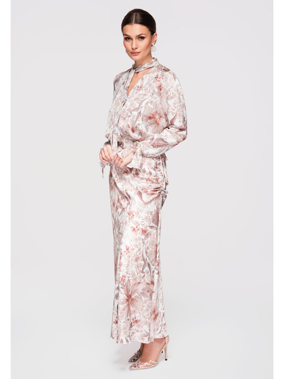 Ombre Ombre Spódnica maxi OW-GL-E0005 Beżowy Slim Fit