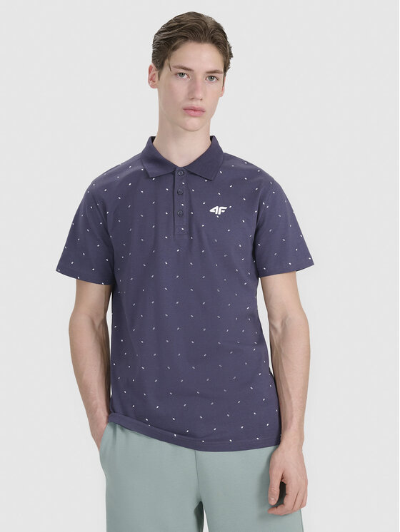 4F 4F Polo MIDSHOP TEXTILE Szary ciemny Regular Fit