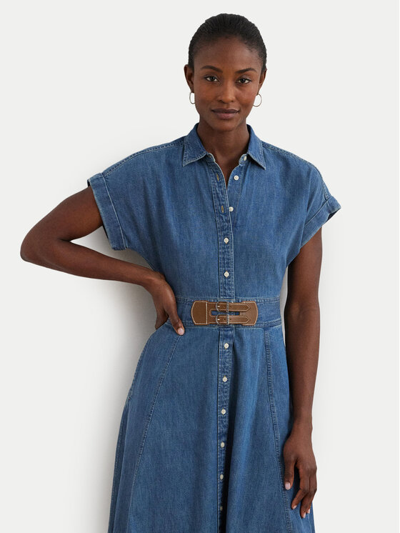 LAUREN RALPH LAUREN LAUREN RALPH LAUREN Sukienka jeansowa 250963908001 Niebieski Regular Fit