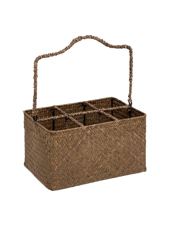 MIAhome MIAhome Pojemnik Stojak na butelki z trawy morskiej 37x30x20 cm Brązowy