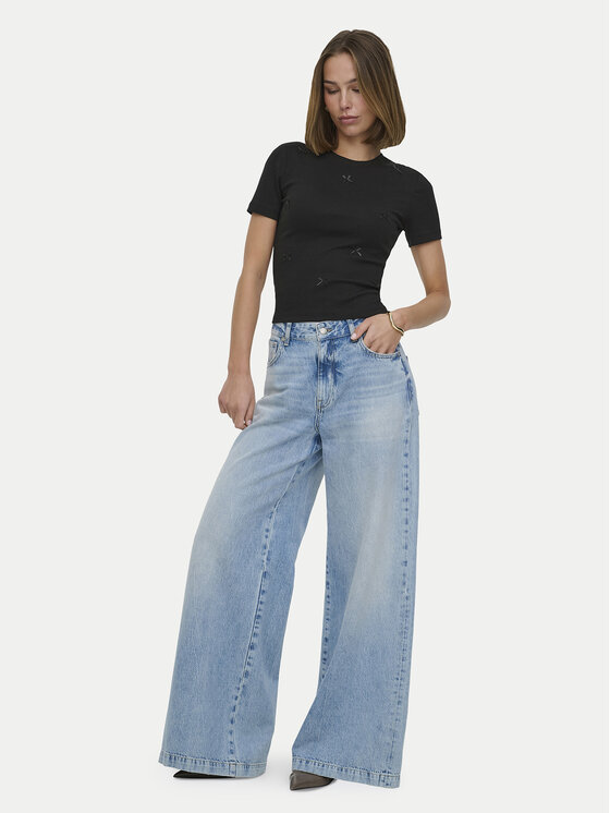 ONLY ONLY Marškinėliai Femke 15369336 Juoda Slim Fit