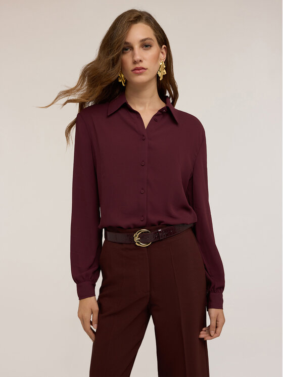 Motivi Motivi Camicia 5192Q300899N036 Bordeaux Regular Fit
