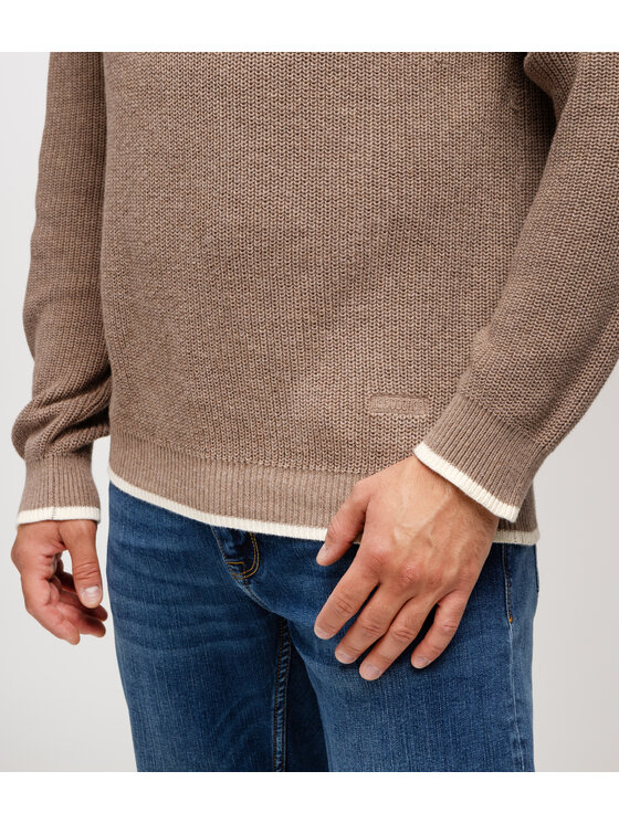 Lee Cooper Lee Cooper Sweter PERES 1801 Beżowy Regular Fit