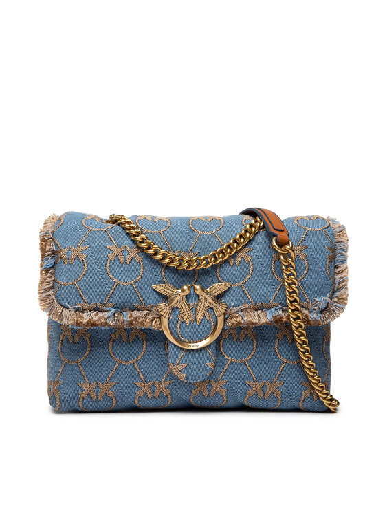 PINKO Pinko Borsetta Love Classic Puff Denim Logo Cl PE 22 PLTT 1P22LU Y7WZ Blu