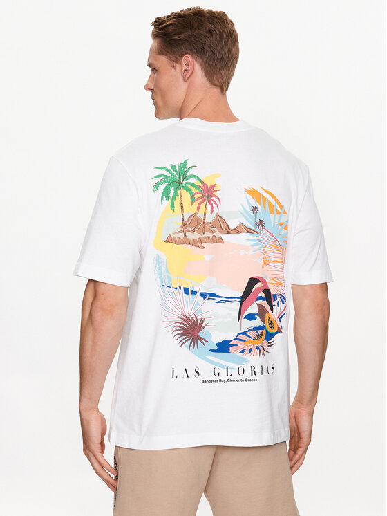 Jack & Jones Jack & Jones Majica Belmont Back 12234254 Bela Oversize