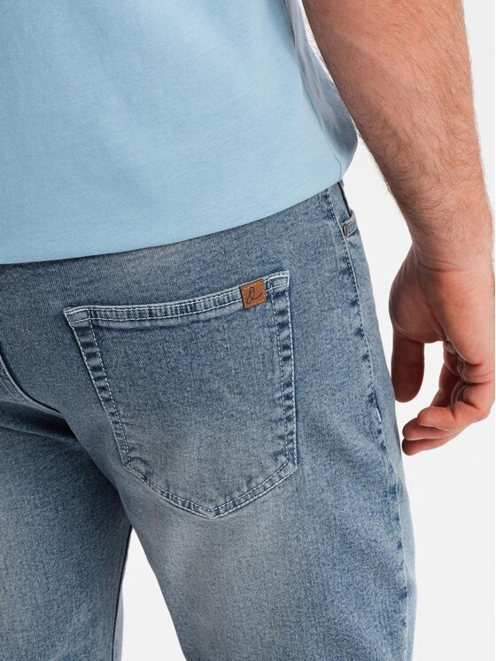 Ombre Ombre Szorty jeansowe OM-SRDS-0164 Niebieski Regular Fit