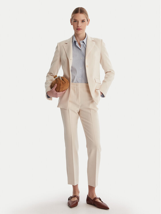 Weekend Max Mara Weekend Max Mara Szövet nadrág Rana 2615131021 Ekru Slim Fit