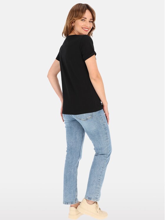 Perso Perso T-Shirt TCE245036F Czarny Regular Fit