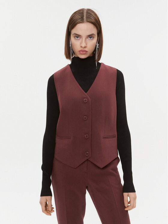 DKNY Gilet da completo UG3VX083 Bordeaux Regular Fit, taglia : 10