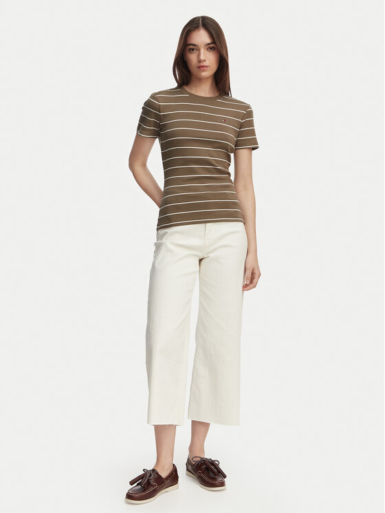 Tommy Hilfiger Tommy Hilfiger Marškinėliai New Cody WW0WW40587 Ruda Slim Fit