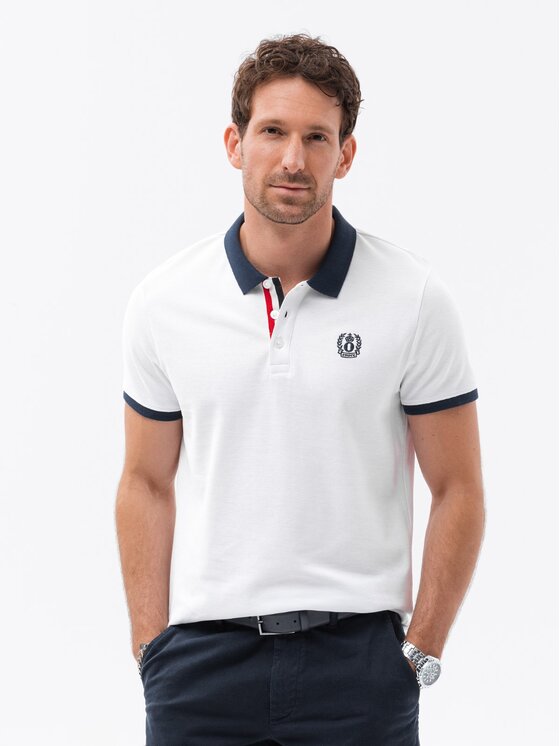 Ombre Ombre Polokošile OM-POSS-0105 Bílá Regular Fit