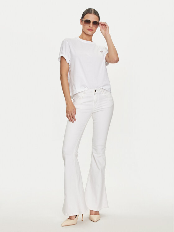 Guess Jeans Guess Jeans T-Shirt W4YI05 K8HM0 Biały Regular Fit