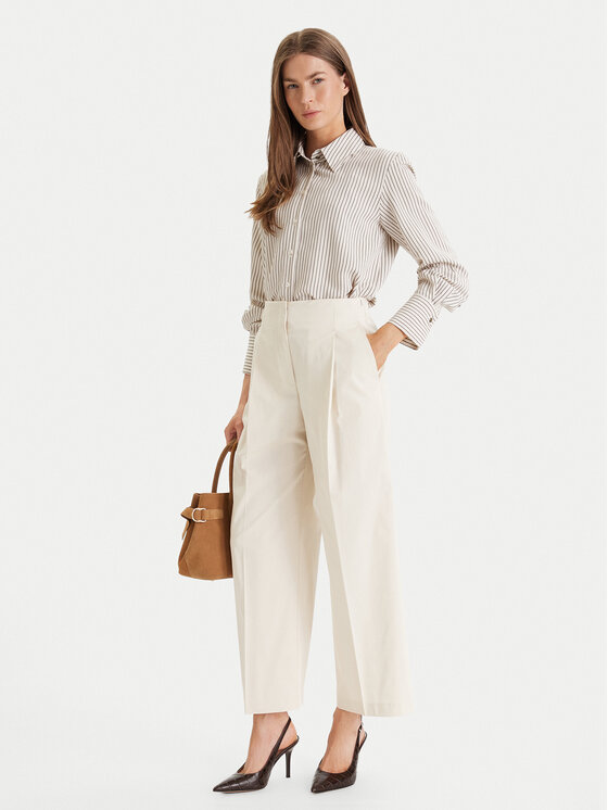 BOSS BOSS Kalhoty culottes Tulotta 50551913 Écru Relaxed Fit