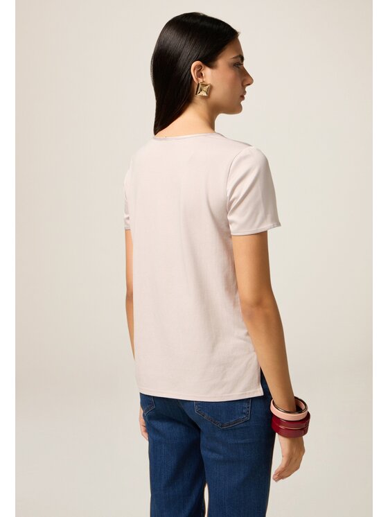 Oltre Oltre T-Shirt G384J004171N002 Écru Regular Fit