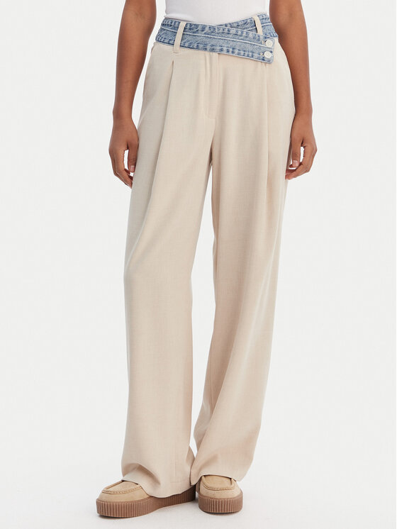 Desigual Desigual Pantaloni di tessuto 26SWPW28 Beige Regular Fit