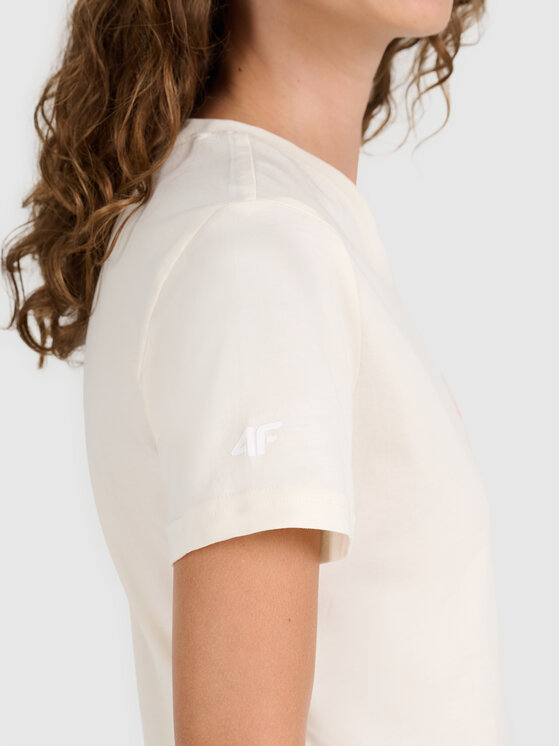 4F 4F T-Shirt SS MIDSHOP TEXTILE Biały Regular Fit