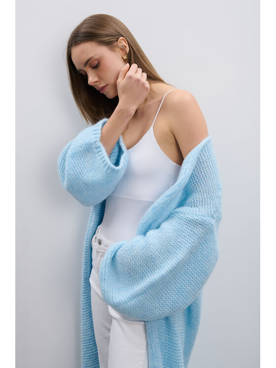 Fobya Fobya Kardigan F2111 Niebieski Basic Fit