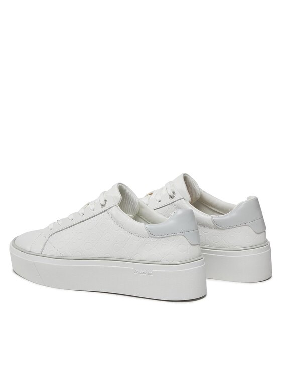 Calvin Klein Calvin Klein Sneakers Flatform C Lace Up - Mono Mix HW0HW01870 Bianco