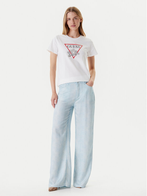 Guess Guess T-krekls W5YI38 I3Z14 Balts Regular Fit