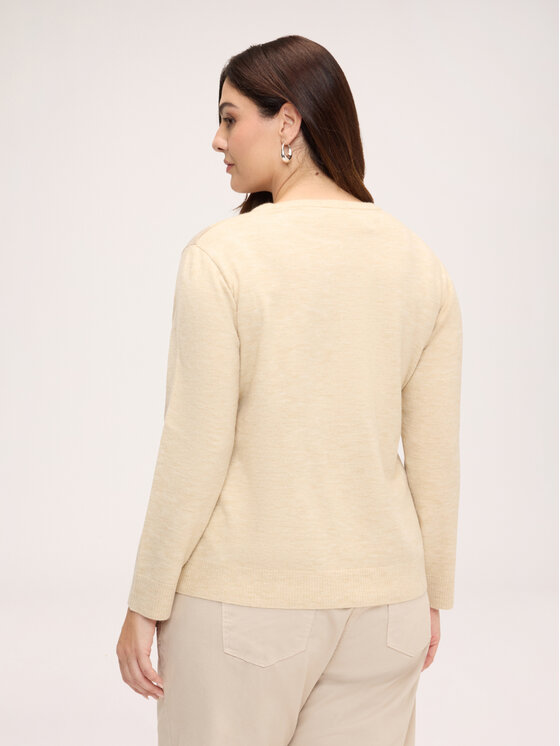 Fiorella Rubino Fiorella Rubino Sweter M455L008722N0S1 Kremowy Regular Fit