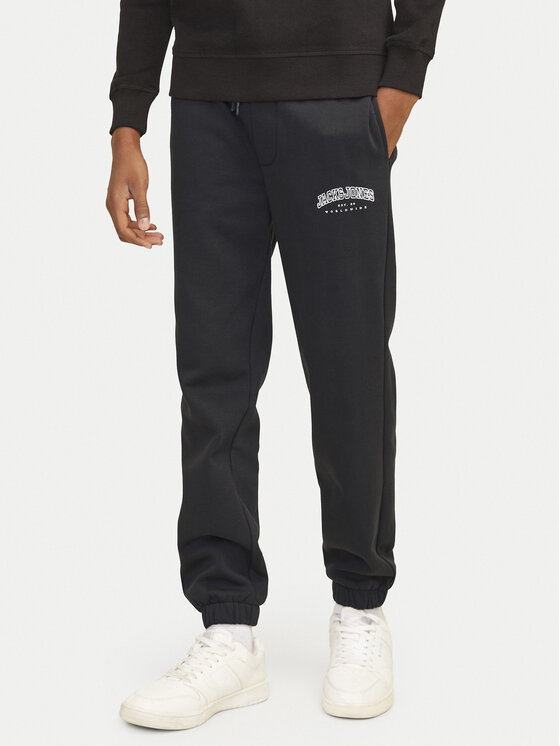 Jack&Jones Junior Pantaloni trening Caleb 12258982 Negru Relaxed Fit