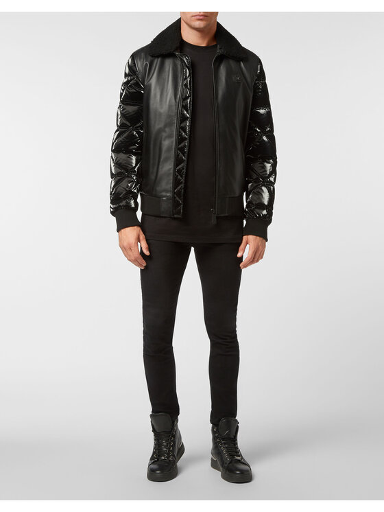 PHILIPP PLEIN PHILIPP PLEIN Giacca di pelle 7725 Nero Regular Fit