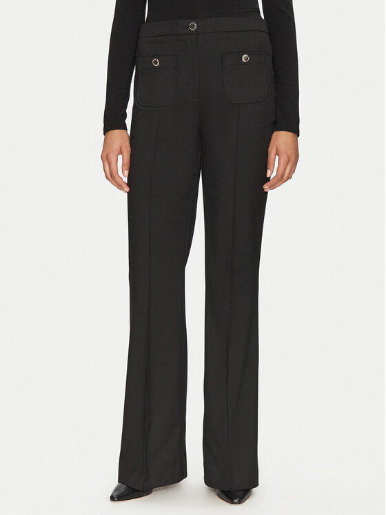 Morgan Morgan Auduma bikses 251-PFLAC.F Melns Bootcut Fit