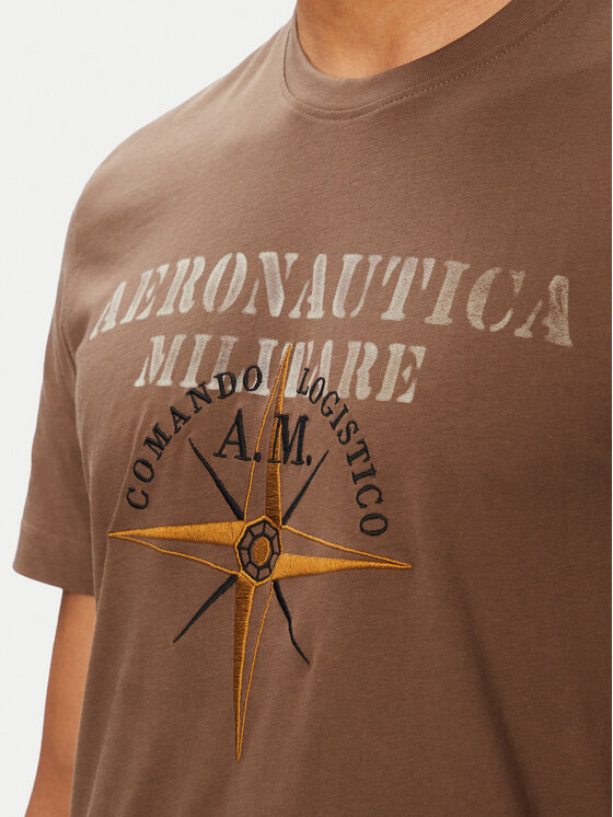 Aeronautica Militare Aeronautica Militare T-Shirt 262TS2582UJ00750 Καφέ Regular Fit